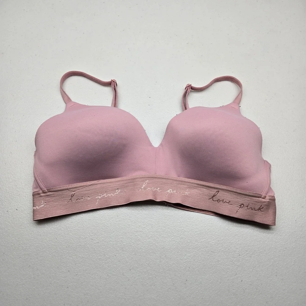 PINK Victoria's Secret Women Bra 34C Pink Wear Everywhere Wireless Lightly
